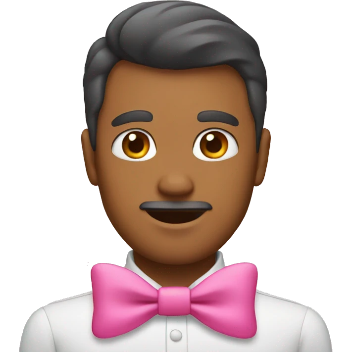 Man with a pink bow  emoji