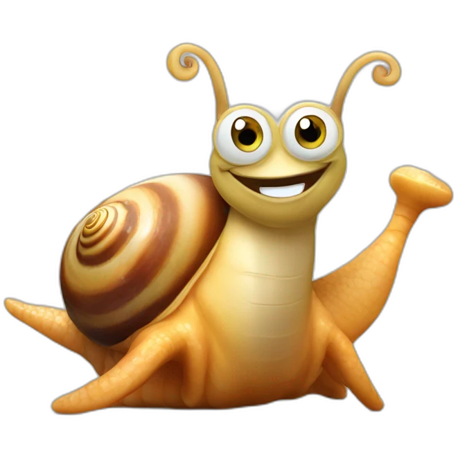 happy bodybuilder snail emoji
