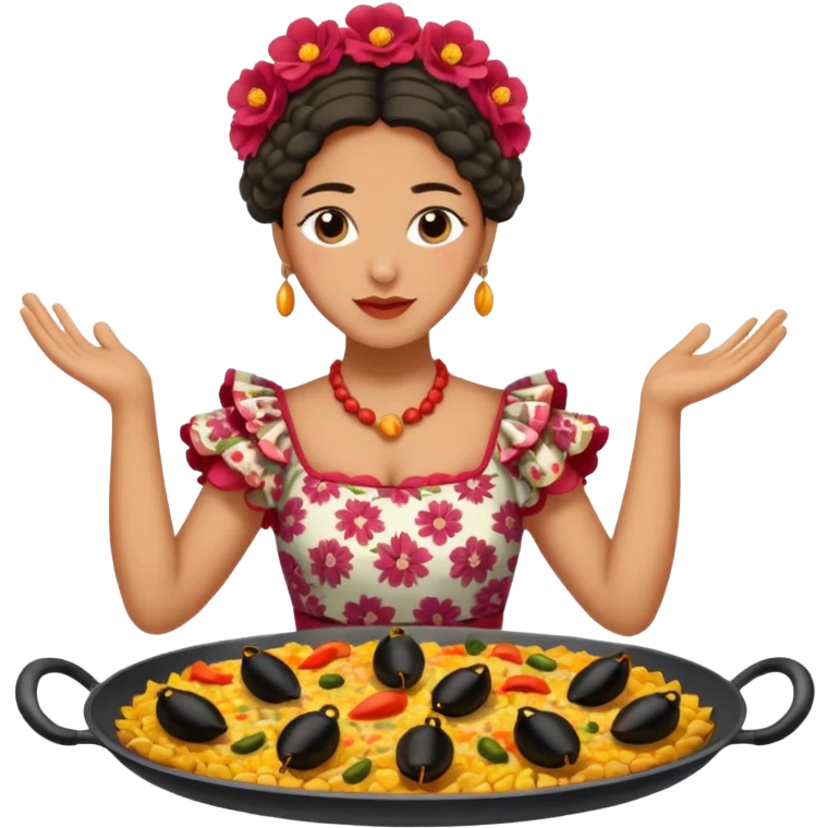 Flamenca eating paella in cadiz emoji
