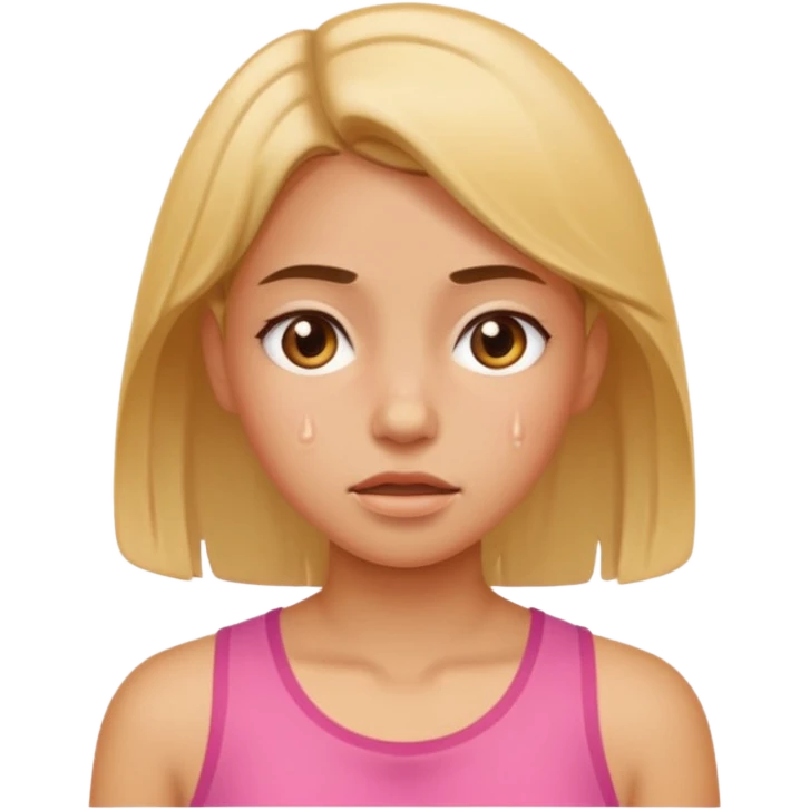 girl sweating emoji