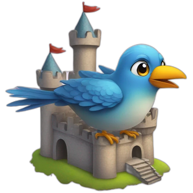 Bird into a castle emoji