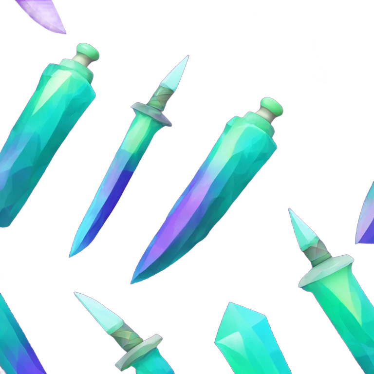 45° angle Aurora borealis purple teal lime green dagger knife sword emoji