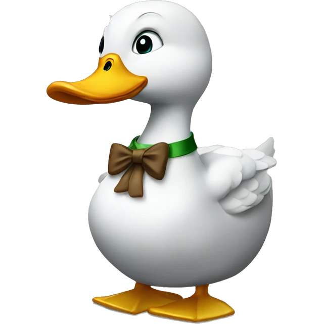 A duck with a bow emoji