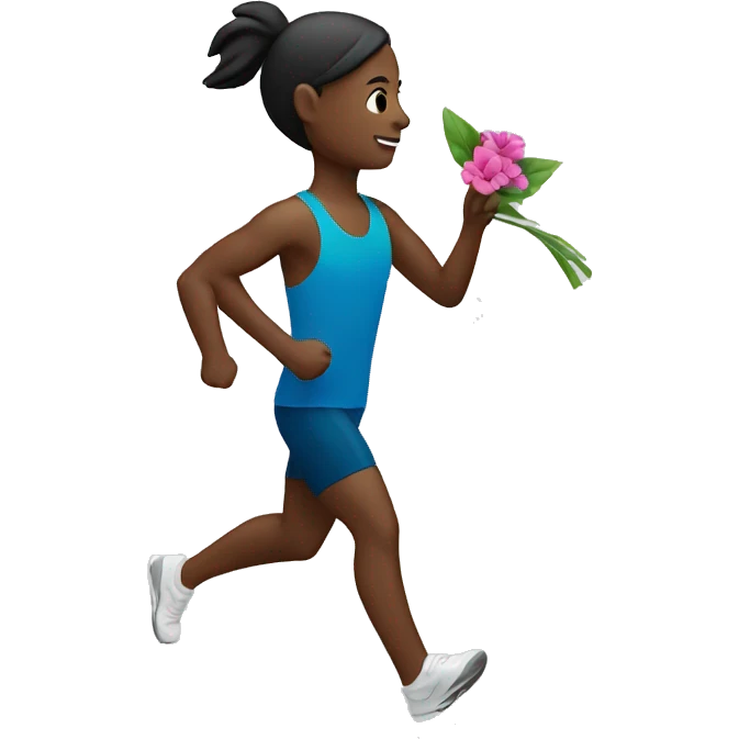 Runner holding a flower  emoji