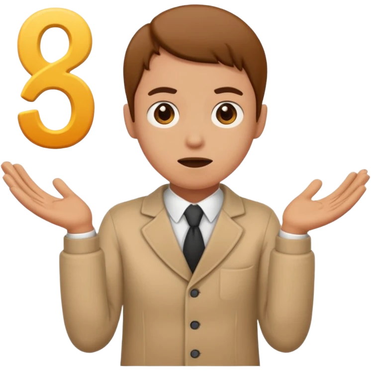 Person shrugging and holding the numbers 6 and 7 emoji