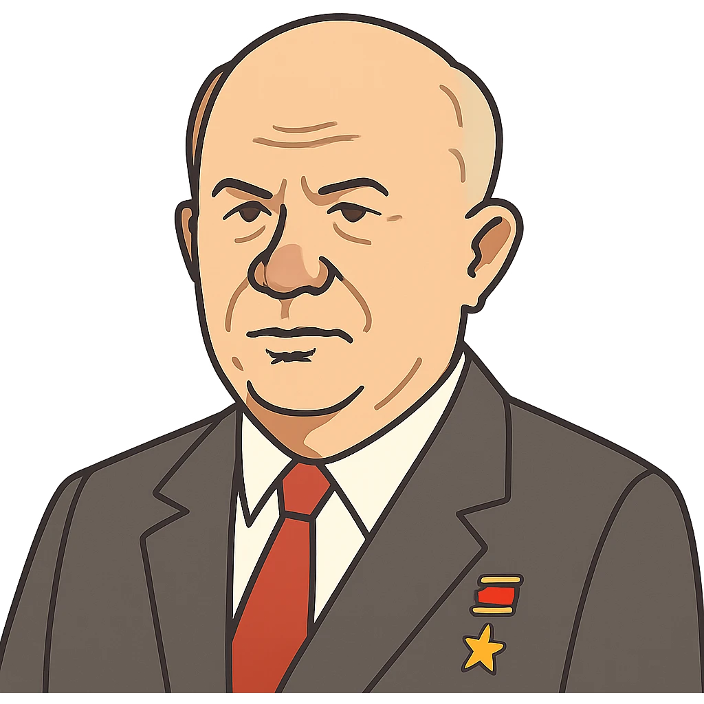 flat toon style portrait of Nikita Khrushchev emoji