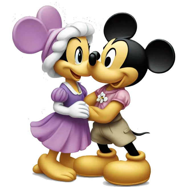 Mickey Mouse kissing Daisy Duck  emoji