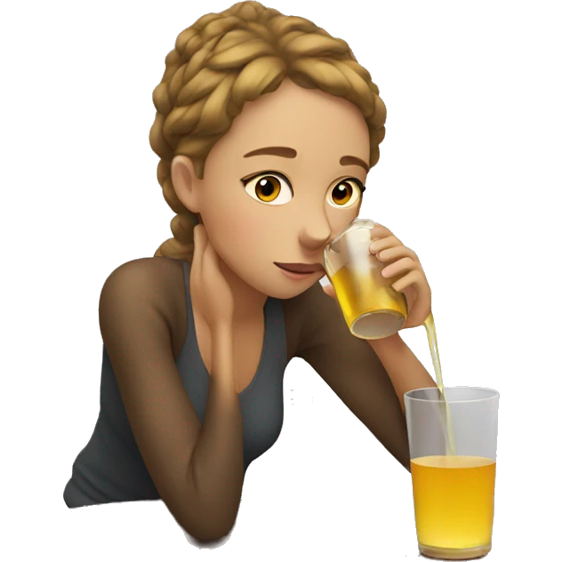 lazy girl drinking emoji