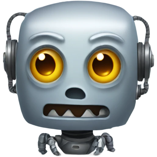 Scared robot emoji