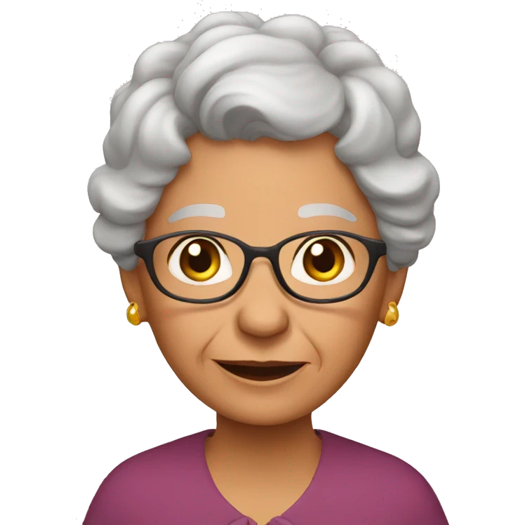 A grandma with a ruband emoji