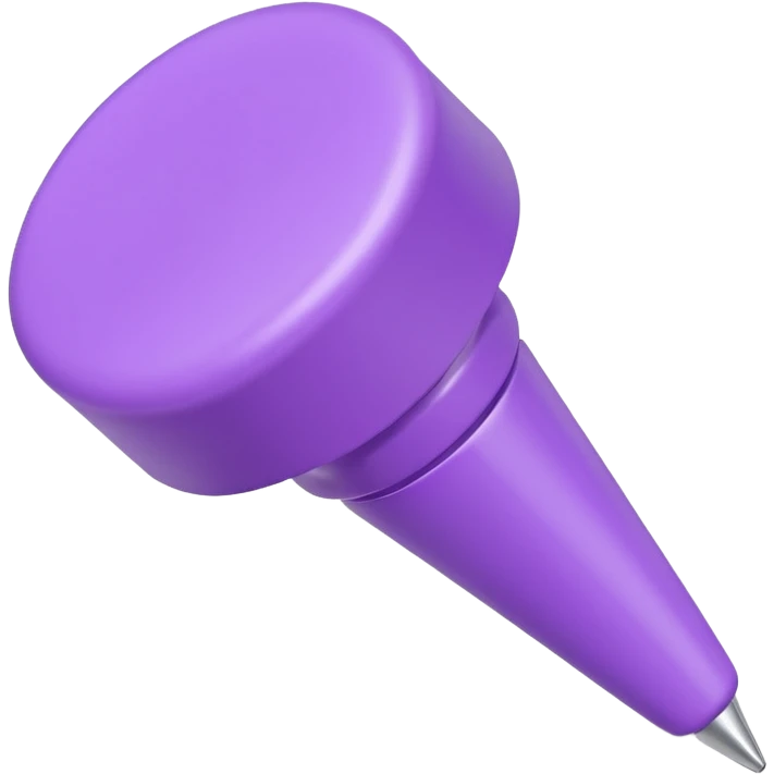 a classic push pin in 3D lilac style emoji