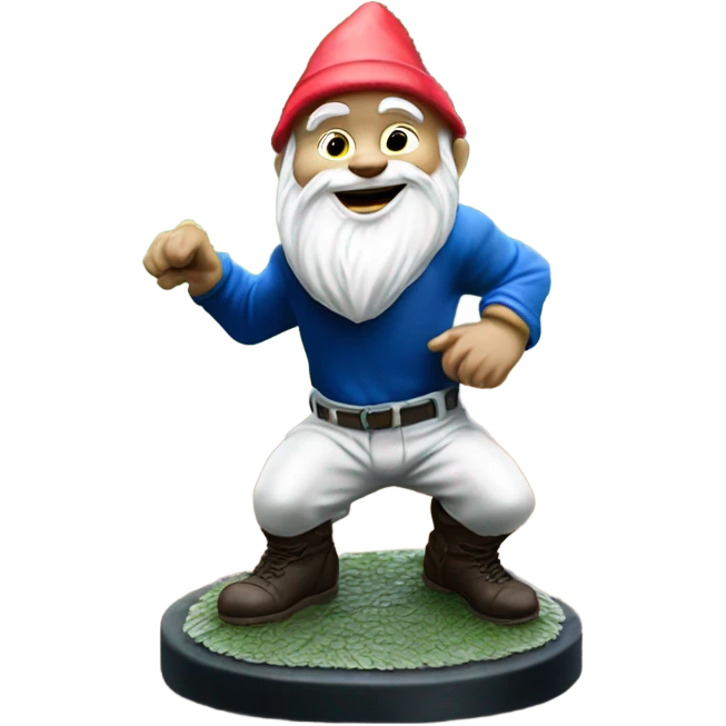 Garden gnome doing heisman trophy pose emoji