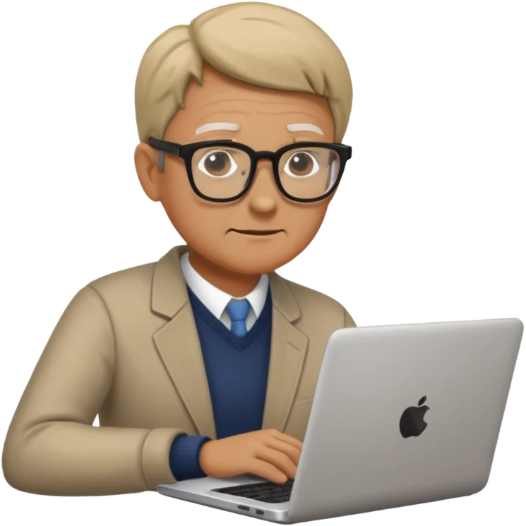 middle aged person working on laptop emoji