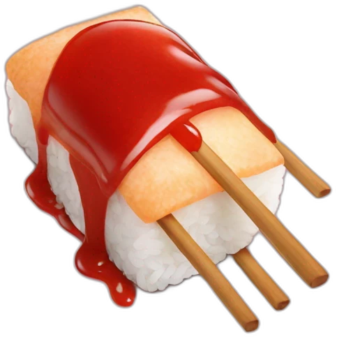 Ketchup on sushi emoji