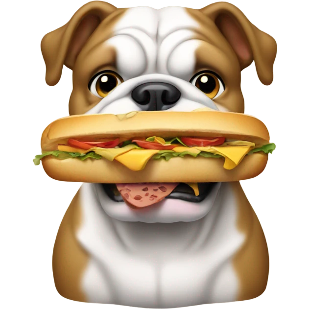 Bulldog eating a sandwich  emoji
