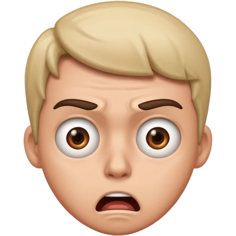 surprised but also confused and angry emoji