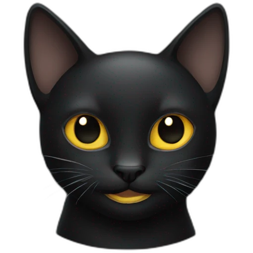 black cat smiley face emoji