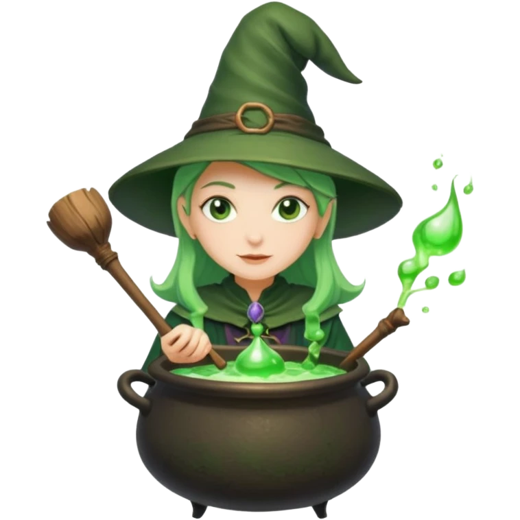 green witch cooking potion emoji