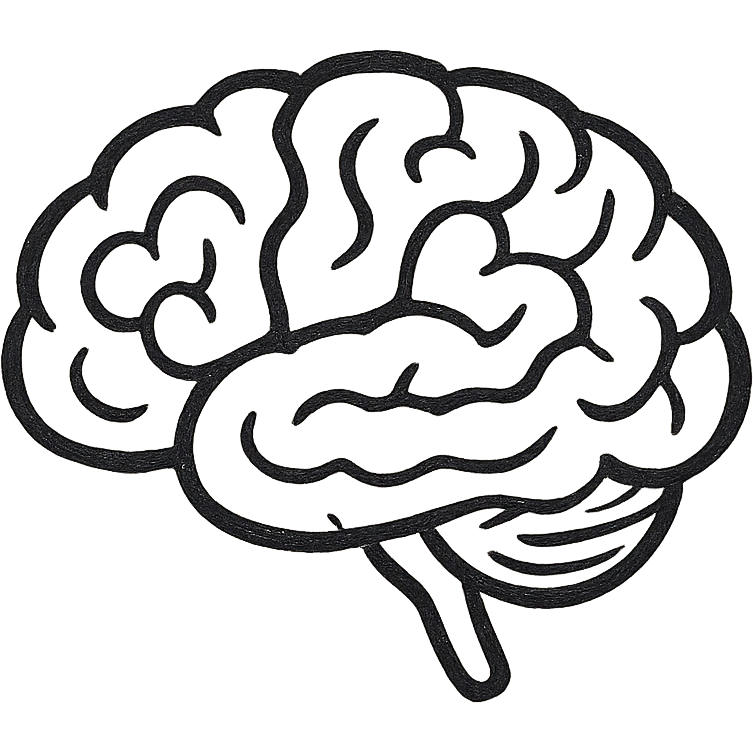 brain icon hand drawn outline style emoji