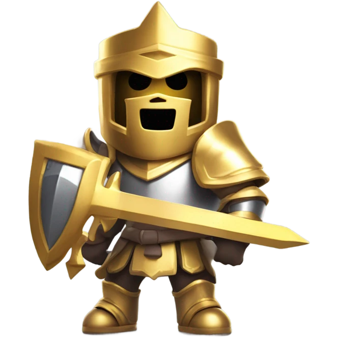 Clash royale prince with gold armour , face mask emoji