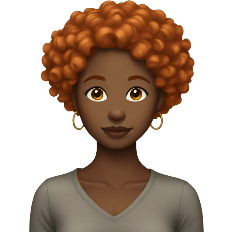 black girl with ginger hair emoji