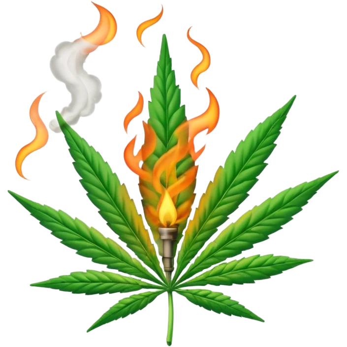 a marijuana joint burning emoji