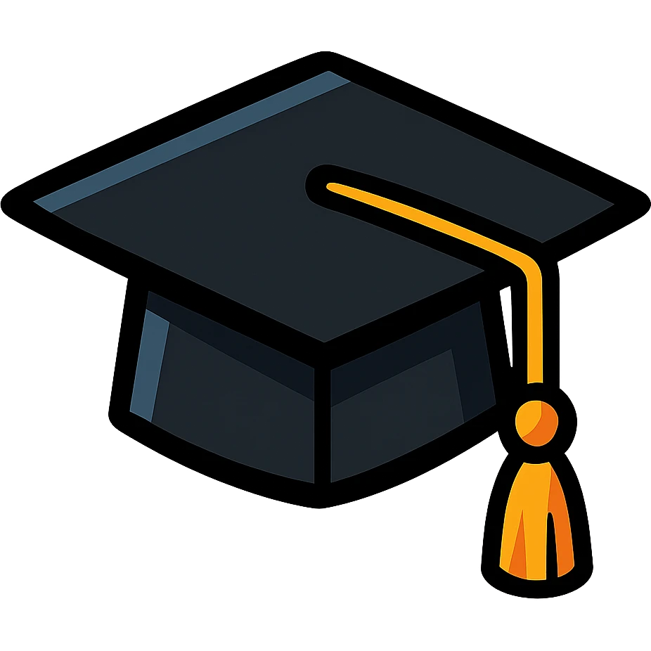 black graduate hat emoji