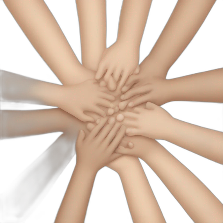 circle of white skin hands on each other emoji