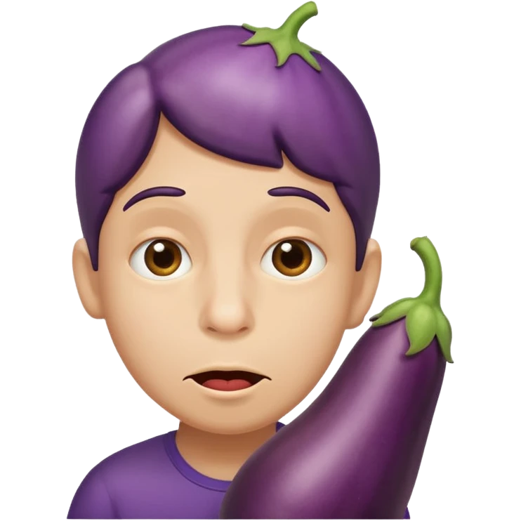 eggplant and drooling face emoji together emoji