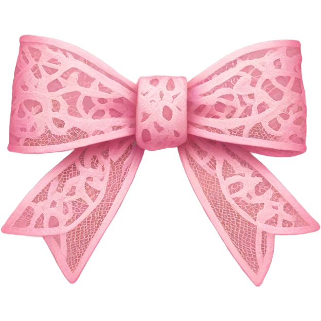 Pink lace bow emoji