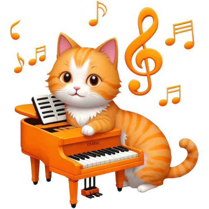 Cat playing a piano  emoji