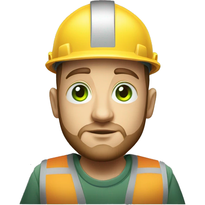 mac miller as construction worker with green eyes realism emoji
