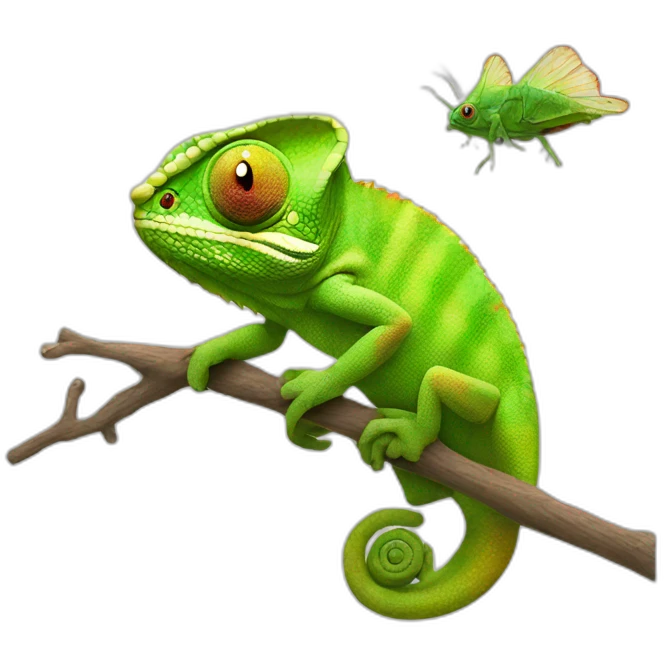 chameleon is eating fly emoji