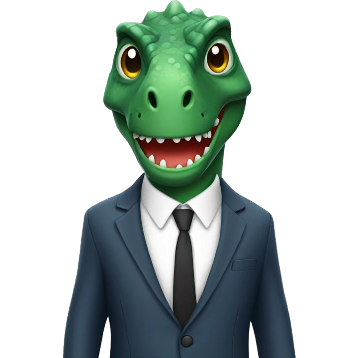 dinosaur with a suit emoji