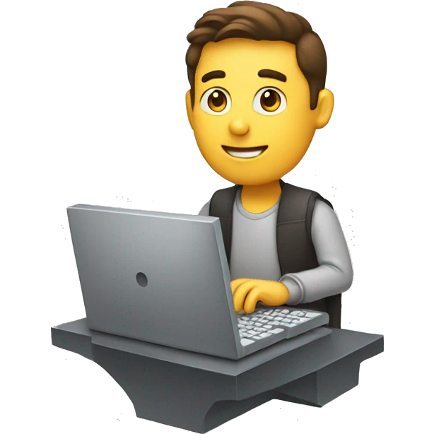 computer developer typing emoji