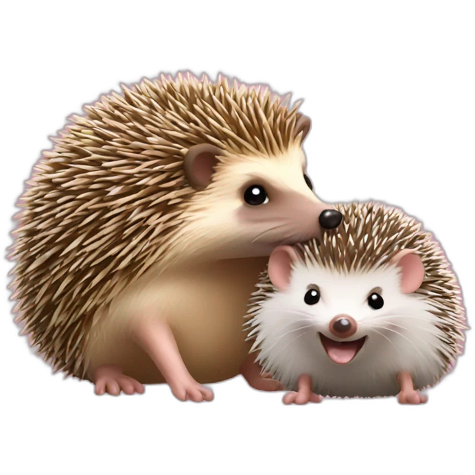 Hedgehog loves mouse emoji