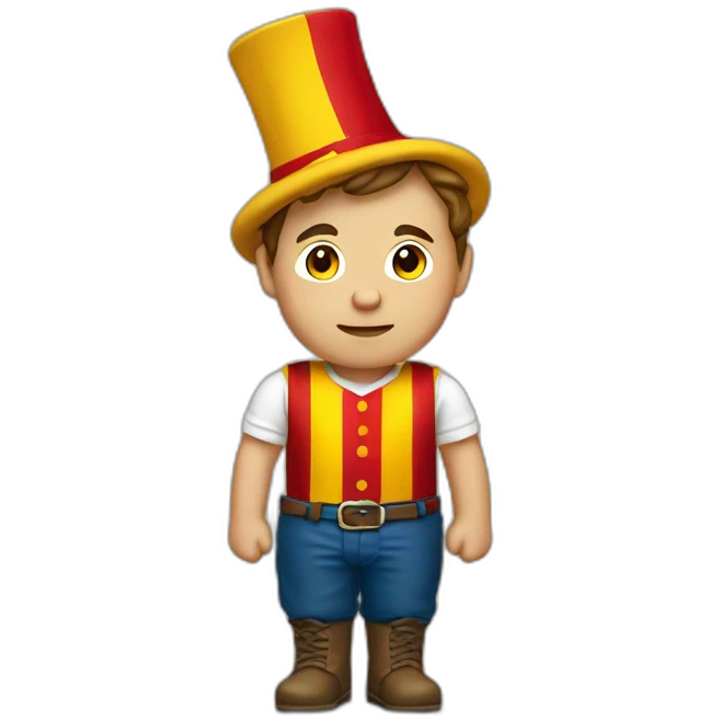 Catalan caganer dressed like a typical Catalan male emoji