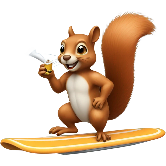 squirrel surfing and smoking a cigarette  emoji