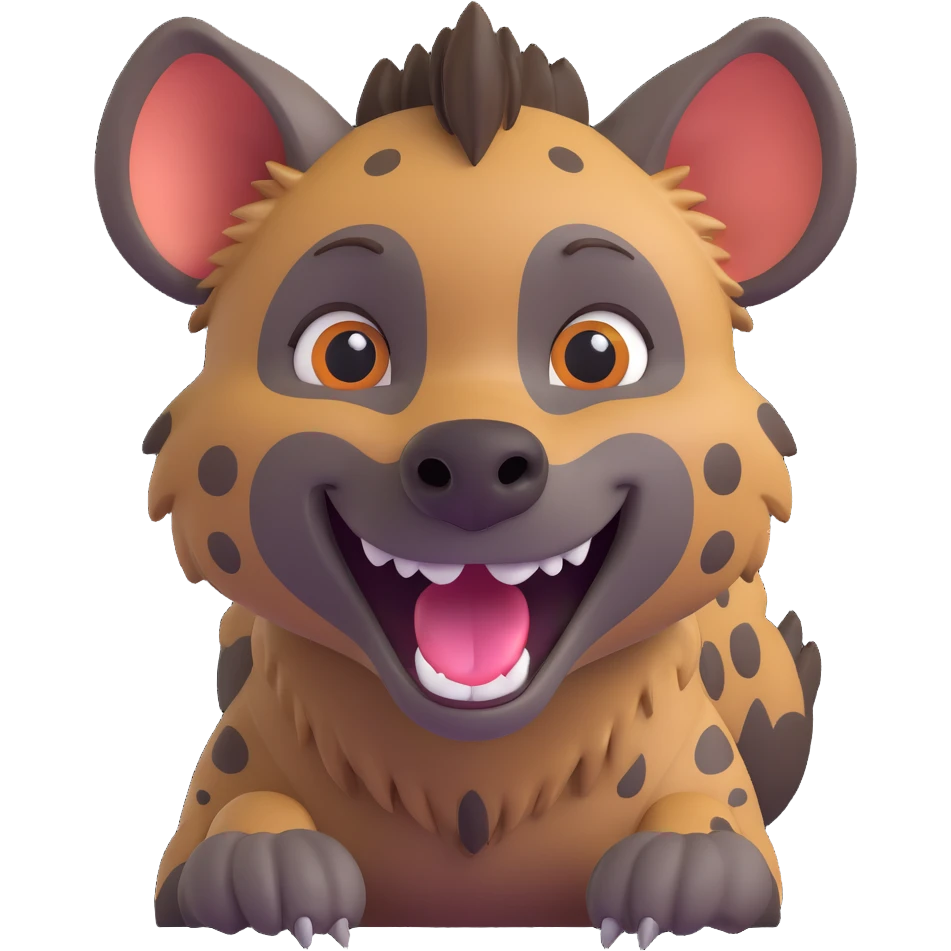 smiling hyena with playful expression emoji