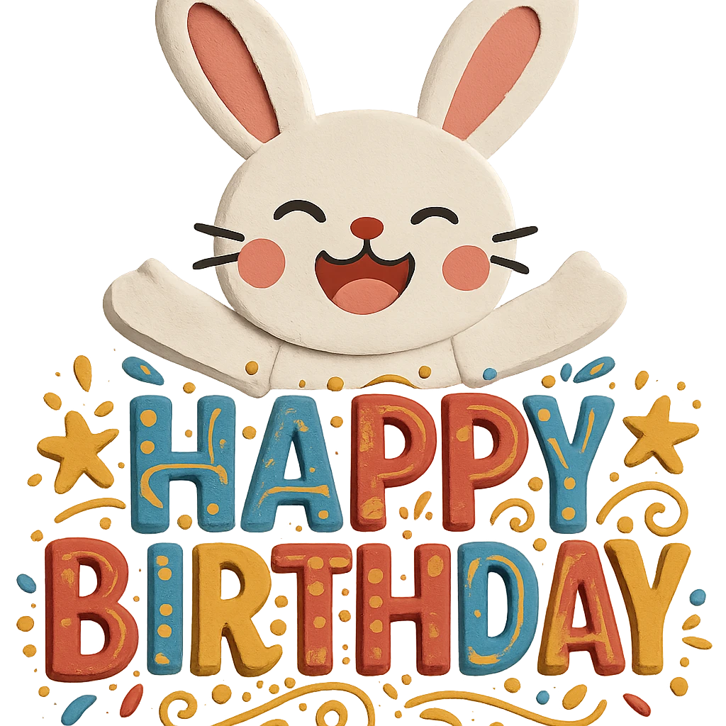 Make the 'Happy Birthday' wording more visually attractive and decorated, while keeping all other design elements unchanged emoji