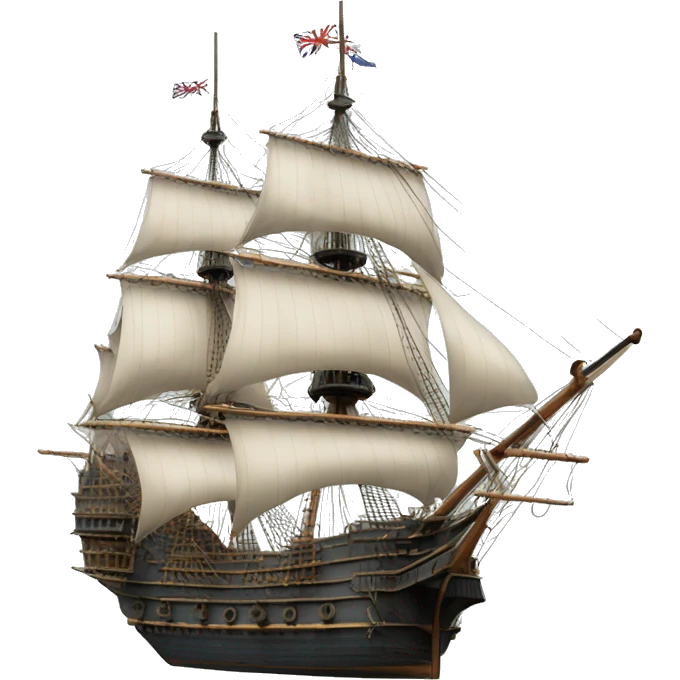 photorealistic england frigate  XVII 
century emoji