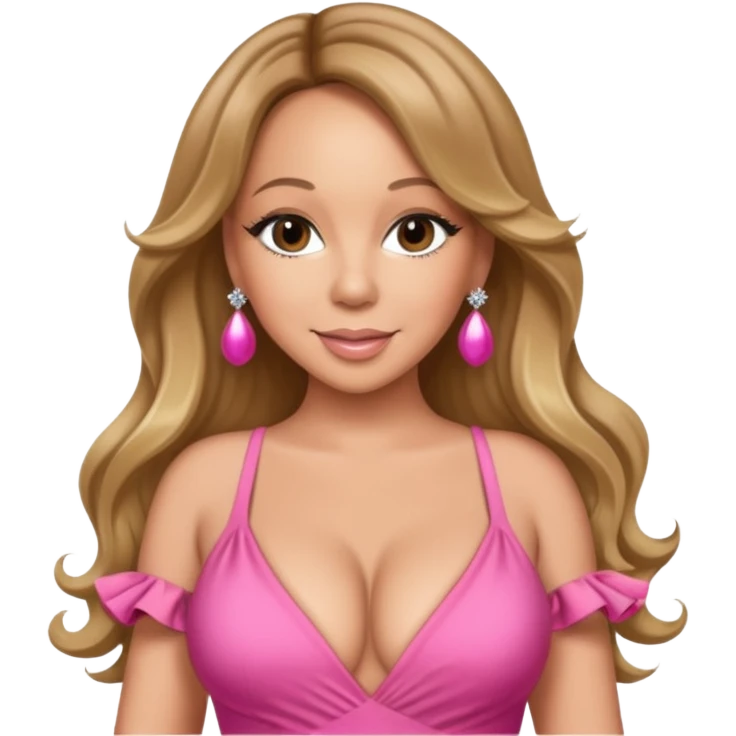 Ios style mariah carey wearing sexy pink holiday dress emoji