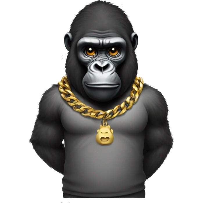 Gorilla with shirt and gold chain emoji