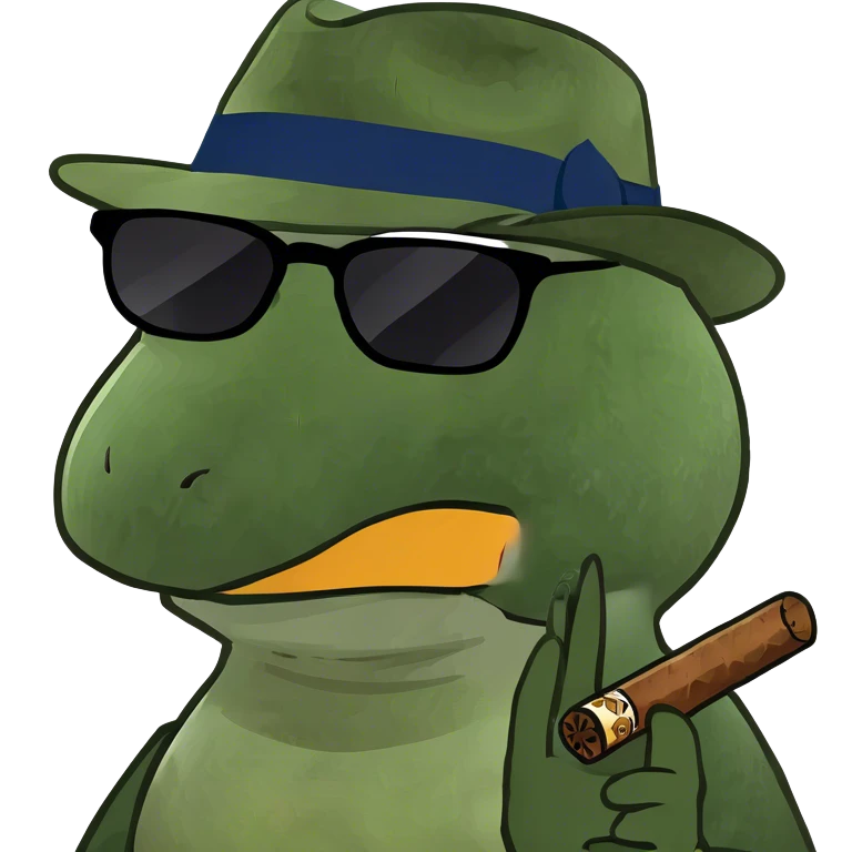 Duck smoking cigar emoji