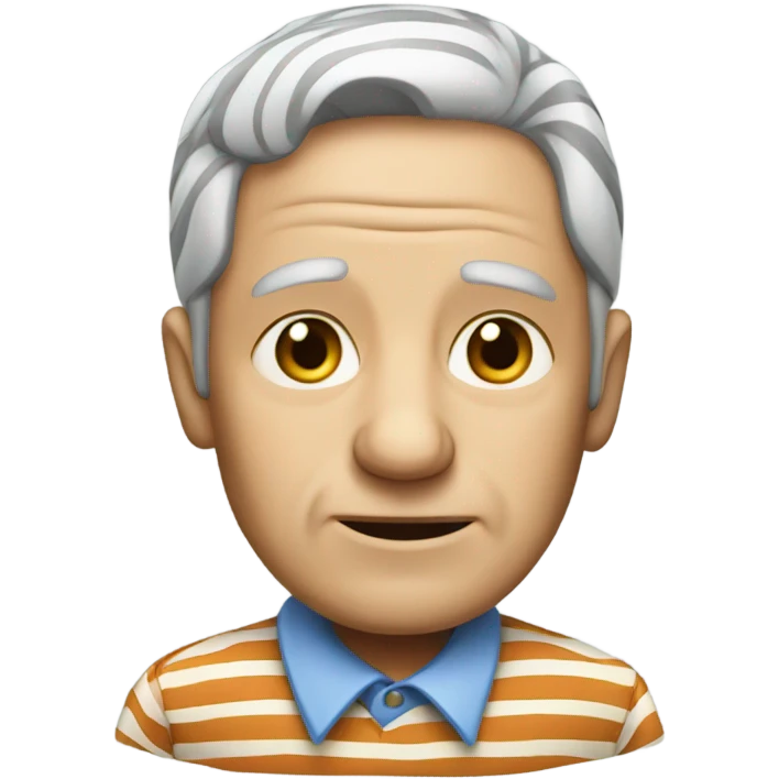 old man in striped shirt emoji