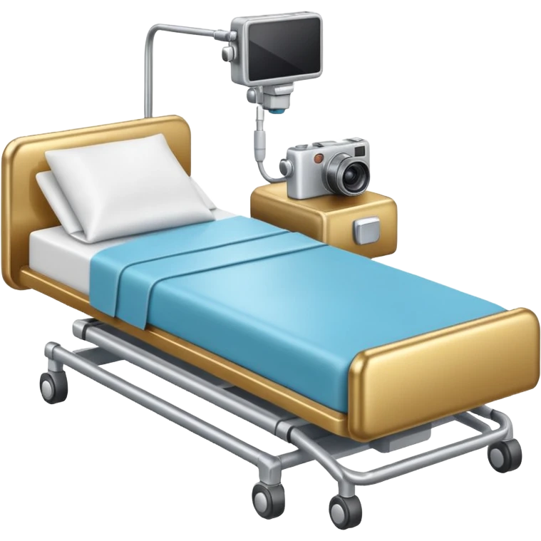 Camera lying on medical bed emoji