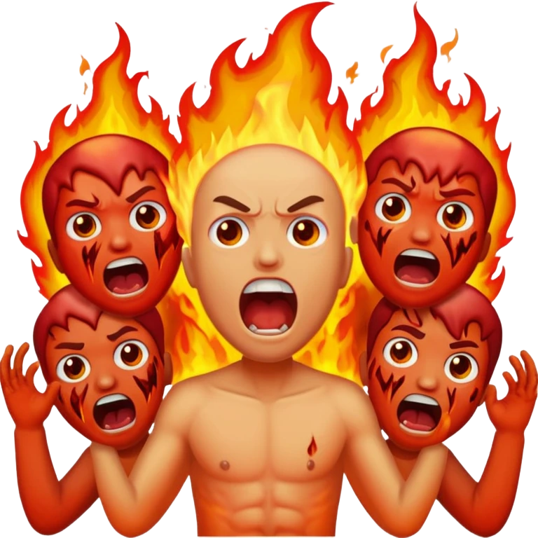 people burning in hell emoji