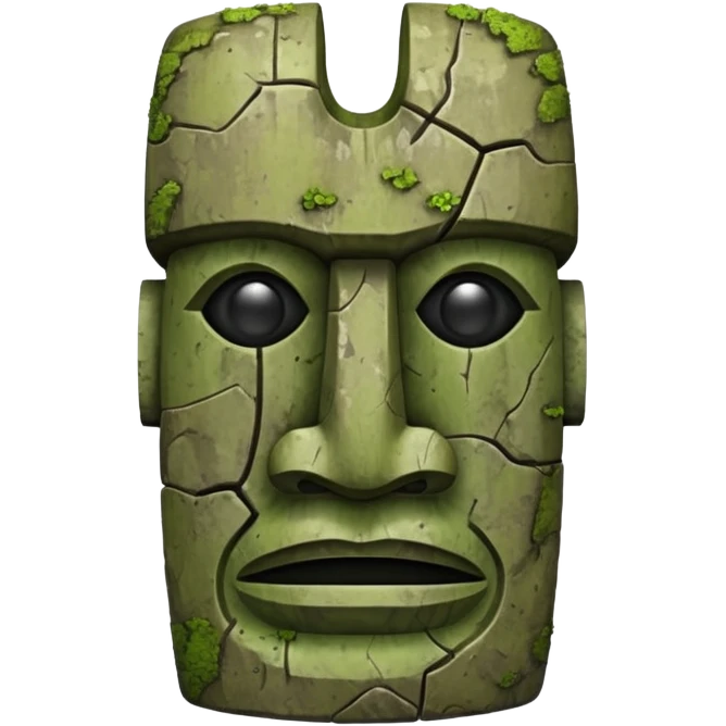 A cursed tribal stone Moai mask emoji