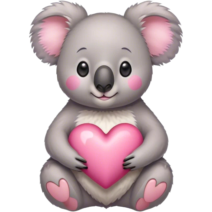Koala in a pink heart emoji