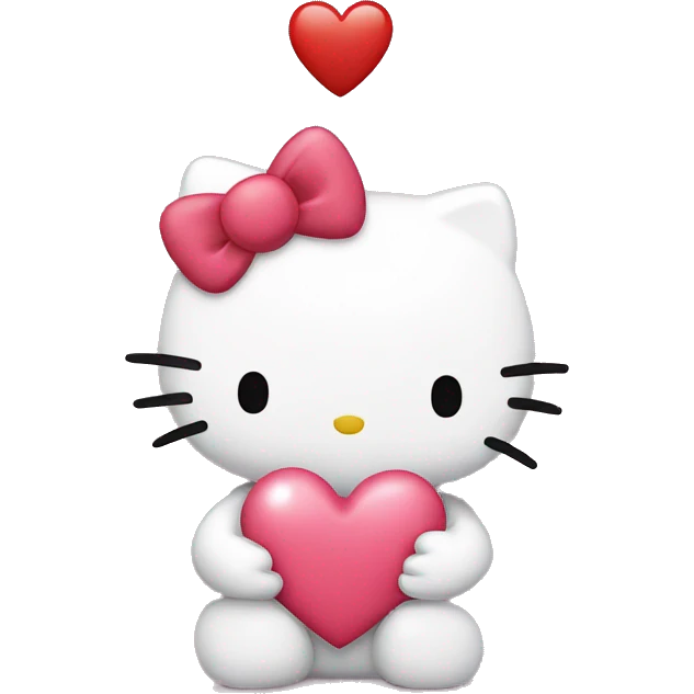 hello kitty holding heart  emoji